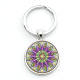 TAFREE 2017 new mandala flower of life keychain classic budddhist  sacred geometry women key chain holder for car bag CT323