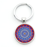 TAFREE 2017 new mandala flower of life keychain classic budddhist  sacred geometry women key chain holder for car bag CT323