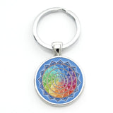 TAFREE 2017 new mandala flower of life keychain classic budddhist  sacred geometry women key chain holder for car bag CT323