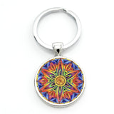 TAFREE 2017 new mandala flower of life keychain classic budddhist  sacred geometry women key chain holder for car bag CT323