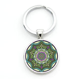 TAFREE 2017 new mandala flower of life keychain classic budddhist  sacred geometry women key chain holder for car bag CT323