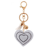 ZOSH Heart Keychain Leather Tassel Gold Key Holder Metal Crystal Key Chain Keyring Charm Bag Auto Pendant Gift Wholesale Price