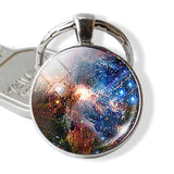 Solar Eclipse Galaxy Planet Keychain Space Pendant Fashion Key Chain Eclipse Earth Solar Eclipse Outer Sun Glass  Jewelry Gift