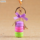 Women Cake Key chain fashion nice cute French pastries Keychain bag charm car Key Ring wedding Party gift Jewelry 17278