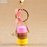 Women Cake Key chain fashion nice cute French pastries Keychain bag charm car Key Ring wedding Party gift Jewelry 17278