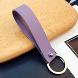 PU Leather Key Chain Braided Woven Rope Wide leather cord DIY bag Key Chains Holder Car Keyrings Men Women Keychains K2106