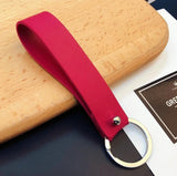 PU Leather Key Chain Braided Woven Rope Wide leather cord DIY bag Key Chains Holder Car Keyrings Men Women Keychains K2106
