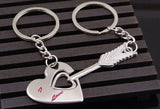 New Trendy Hot Sale 1 Pair Silver Key Chain Alloy Arrow Bow Love Keyrings Key Chains Lovers Ring Couples keychain for Gift 17343