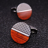 environment-friendly carbon fiber Mahogany cufflinks Square Laser lattice carving pattern men's French shirt cufflinks