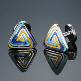 environment-friendly carbon fiber Mahogany cufflinks Square Laser lattice carving pattern men's French shirt cufflinks