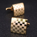 environment-friendly carbon fiber Mahogany cufflinks Square Laser lattice carving pattern men's French shirt cufflinks