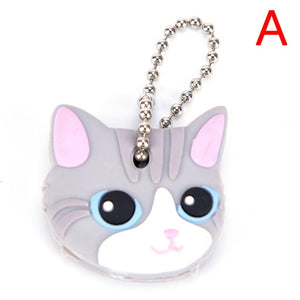 1 Pc Silicone Key Ring Cap Head Cover Keychain Case Shell Cat Hamster Shih Tzu Pug Dog Animals Shape Lovely Jewelry Gift