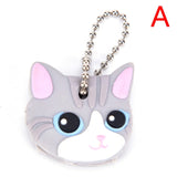 1 Pc Silicone Key Ring Cap Head Cover Keychain Case Shell Cat Hamster Shih Tzu Pug Dog Animals Shape Lovely Jewelry Gift