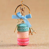 Women Cake Key chain fashion nice cute French pastries Keychain bag charm car Key Ring wedding Party gift Jewelry 17278