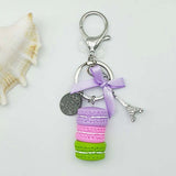 Women Cake Key chain fashion nice cute French pastries Keychain bag charm car Key Ring wedding Party gift Jewelry 17278
