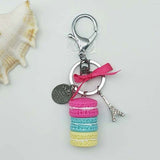 Women Cake Key chain fashion nice cute French pastries Keychain bag charm car Key Ring wedding Party gift Jewelry 17278