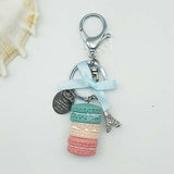 Women Cake Key chain fashion nice cute French pastries Keychain bag charm car Key Ring wedding Party gift Jewelry 17278
