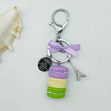 Women Cake Key chain fashion nice cute French pastries Keychain bag charm car Key Ring wedding Party gift Jewelry 17278