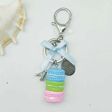 Women Cake Key chain fashion nice cute French pastries Keychain bag charm car Key Ring wedding Party gift Jewelry 17278