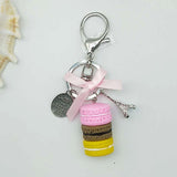 Women Cake Key chain fashion nice cute French pastries Keychain bag charm car Key Ring wedding Party gift Jewelry 17278