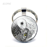 Yin Yang Taichi Symbols Key Chain Glass Cabochon Jewelry Yin Yang Life Tree Pendant Silver Keychain for Men Women Gifts