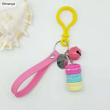 Women Cake Key chain fashion nice cute French pastries Keychain bag charm car Key Ring wedding Party gift Jewelry 17278