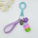 Women Cake Key chain fashion nice cute French pastries Keychain bag charm car Key Ring wedding Party gift Jewelry 17278