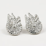 Star Wars Cufflinks Galactic Empire Imperial Stormtrooper Enamel Mask Shirt Brand Cuff Buttons Silver Plated Cuff Links Jewelry