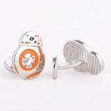 Star Wars Cufflinks Galactic Empire Imperial Stormtrooper Enamel Mask Shirt Brand Cuff Buttons Silver Plated Cuff Links Jewelry