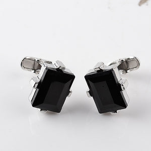 black crystal Cufflinks For Men Square nature stone Cuff Links Business Shirt Cuff Buttons for father boyfriend wedding wear