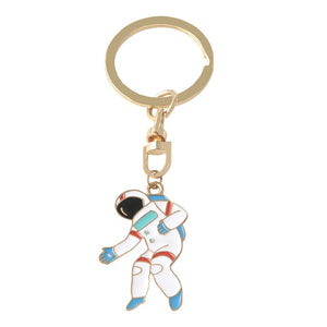 Escape from the earth ! UFO Space Craft Astronaut Rocket Planet Spaceman Universe Stars Enamel Key Ring KeyChain For astrophile