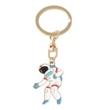 Escape from the earth ! UFO Space Craft Astronaut Rocket Planet Spaceman Universe Stars Enamel Key Ring KeyChain For astrophile