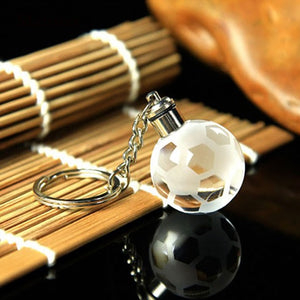 New Crystal Led Light Keychain Car Key Chain Key Ring Football Basketball Earth Ball Pendant Keyring For Favorite Sportsman Gift
