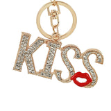 Rhinestone Crystal Elephant Keychain Pattern Purse Bag Car Charm Key Ring Buckle Clasp Gifts Pink Ear White Body Crystal