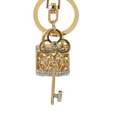 Rhinestone Crystal Elephant Keychain Pattern Purse Bag Car Charm Key Ring Buckle Clasp Gifts Pink Ear White Body Crystal