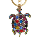 Rhinestone Crystal Elephant Keychain Pattern Purse Bag Car Charm Key Ring Buckle Clasp Gifts Pink Ear White Body Crystal